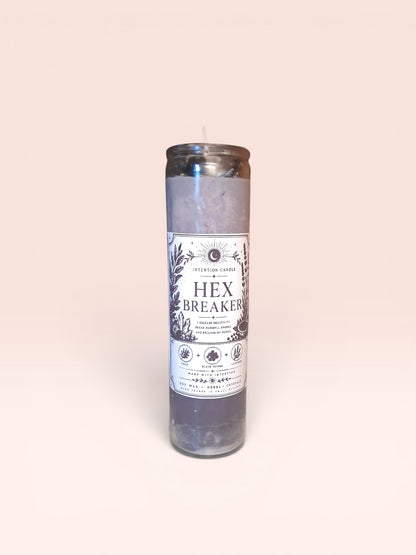 Hex Breaker Intention Candle | Protection, Energy Cleansing & Spiritual Shield Candle | Lavender + Sage Soy Wax Candle with Herbs & Crystals
