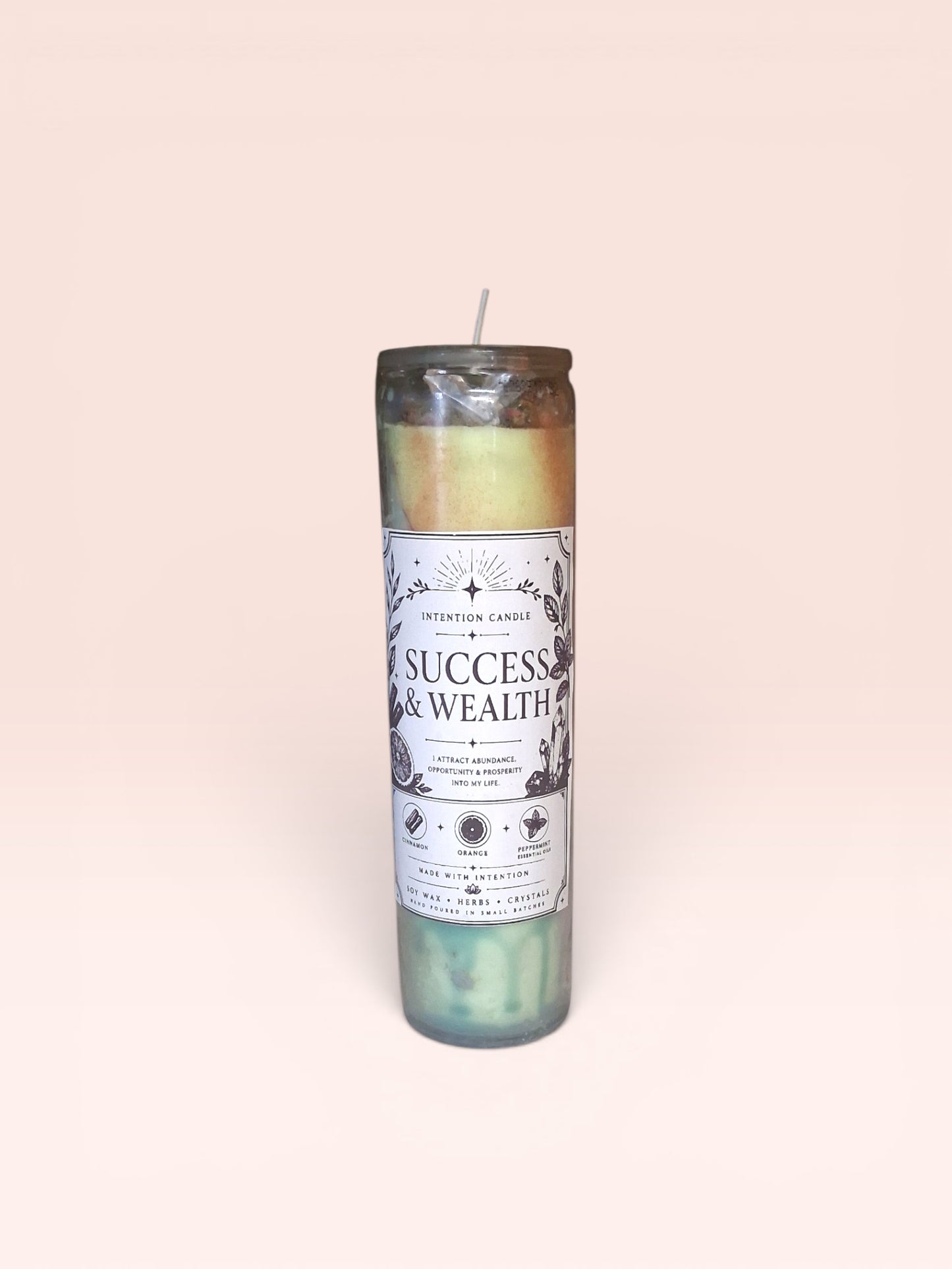 5 Intention Candle Set | Spiritual Ritual Candle Bundle with Herbs, Crystals & Essential Oils | Hand-Poured Soy Wax Candles