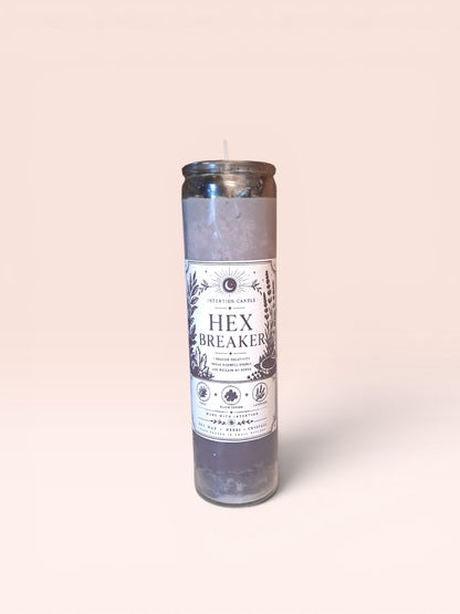 Hex Breaker Intention Candle | Protection, Energy Cleansing & Spiritual Shield Candle | Lavender + Sage Soy Wax Candle with Herbs & Crystals