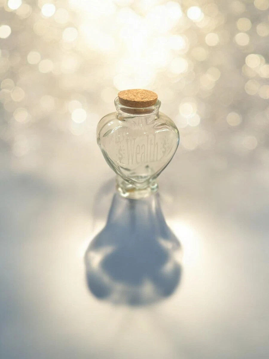 Heart of Wealth Prosperity Vase, Manifesting Abundance Spell Jar