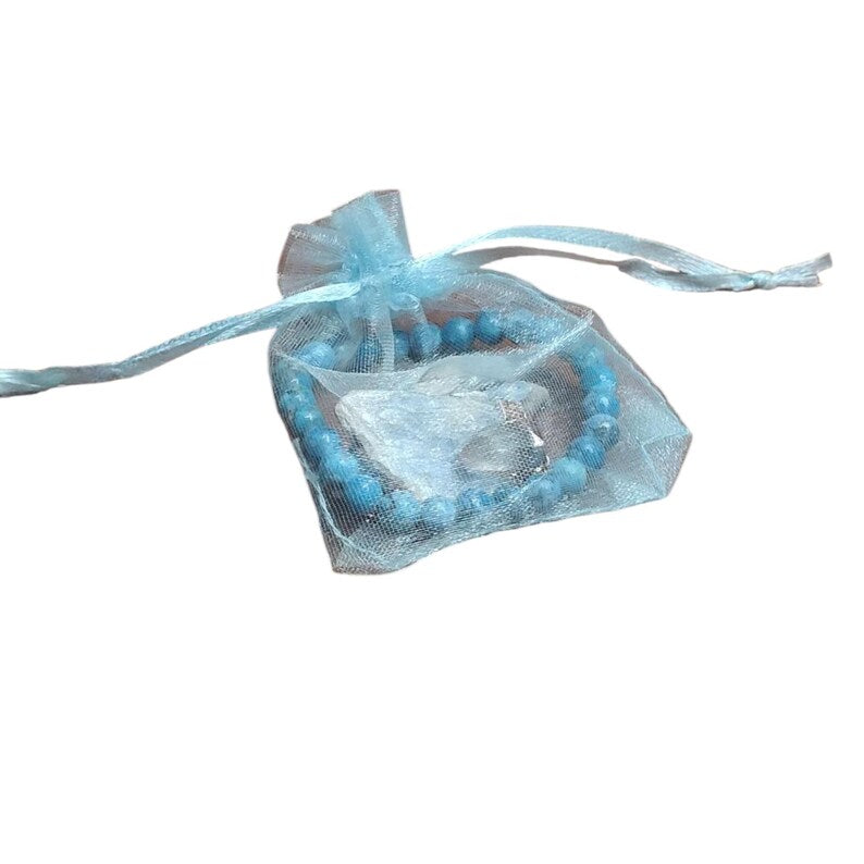 Lapis Lazuli Bracelet with Raw Kyanite Pendant Necklace & 3 Kyanite Crystal Pieces – Healing Crystal Set