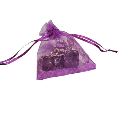 Amethyst Crystal Healing Jewelry Gift Set – Wire Wrapped Pendant, Bracelet, Earrings & Tumbled Stones