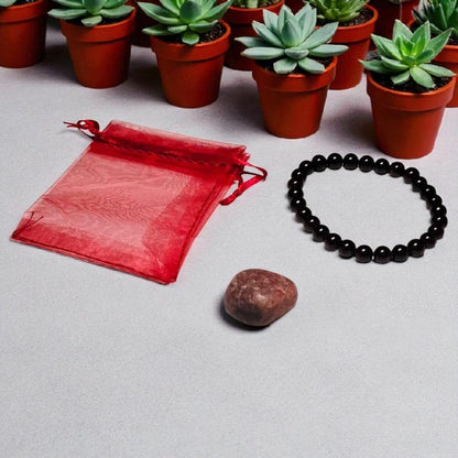 Garnet Beaded Bracelet with Rhodochrosite Stone – Passion, Love & Emotional Healing