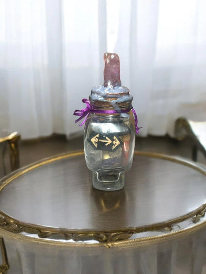 Heart of Protection Vase, Aura Shielding Engraved Spell Jar