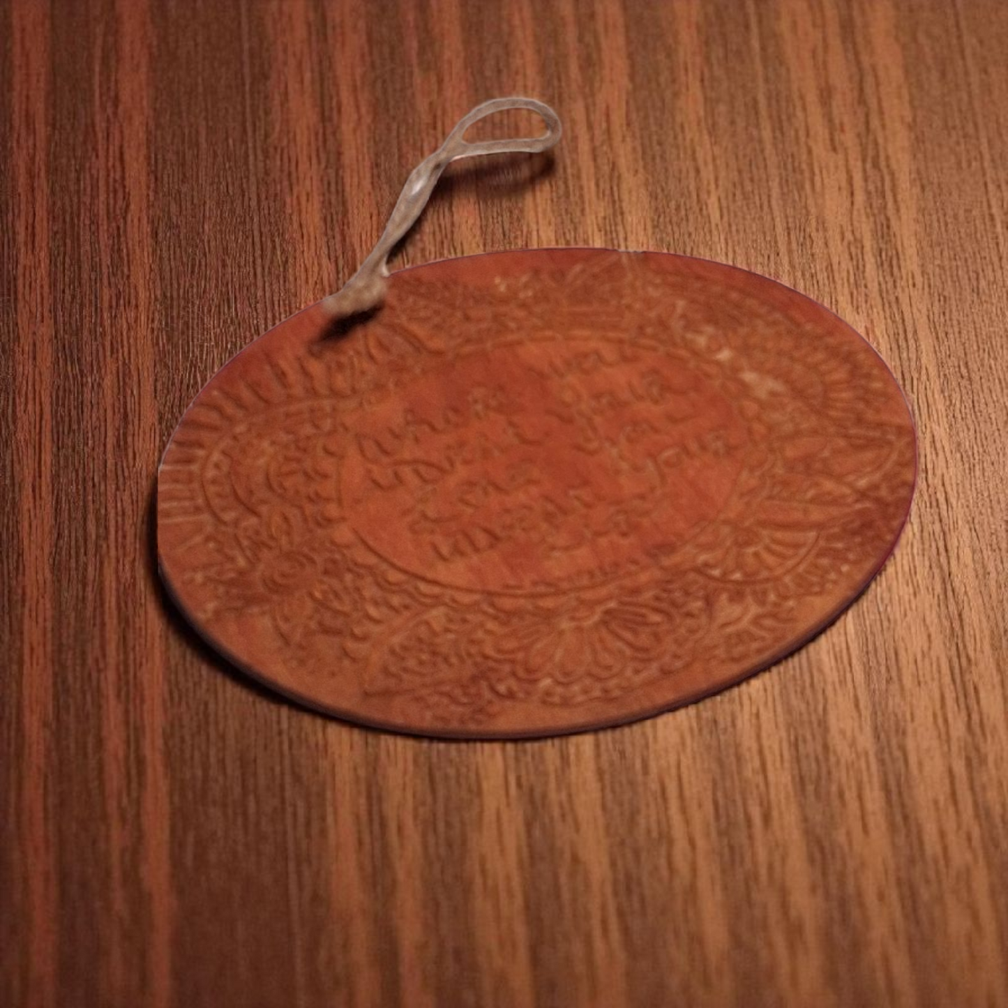 Engraved Wooden Wall Hanging – 6" Mandala Design with Quote “What You Invest Your Love, You Invest Your Life”