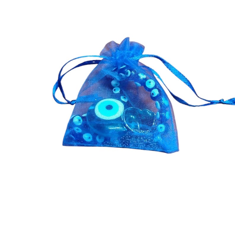 Protective Evil Eye Jewelry Set – Necklace, Ring & Beaded Bracelet with Gift Pouch