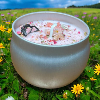 Love Candle – Rose Essential Oil with Herbs & Crystals | JoyfulBliss Co.
