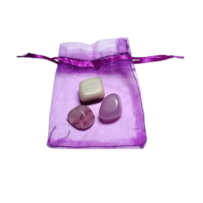3 Fluorite Tumbled Stones – Focus, Clarity, Protection + Gift Bag Included