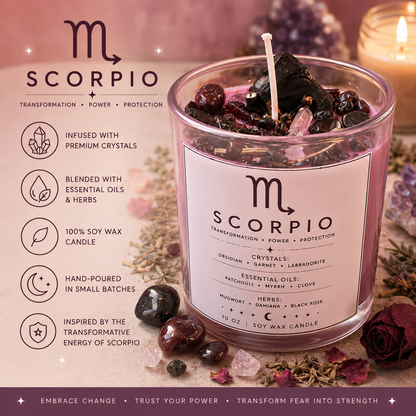 Scorpio Zodiac Energy Alignment 10oz Soy Wax Candle