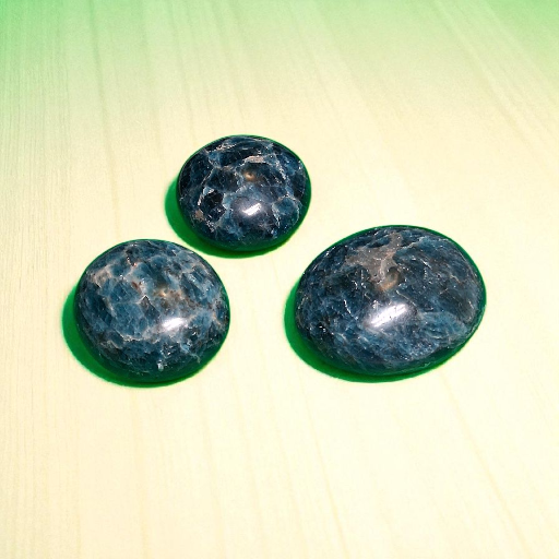 Blue Apatite Palm Stone – 1.3" Polished Crystal for Inspiration & Clarity