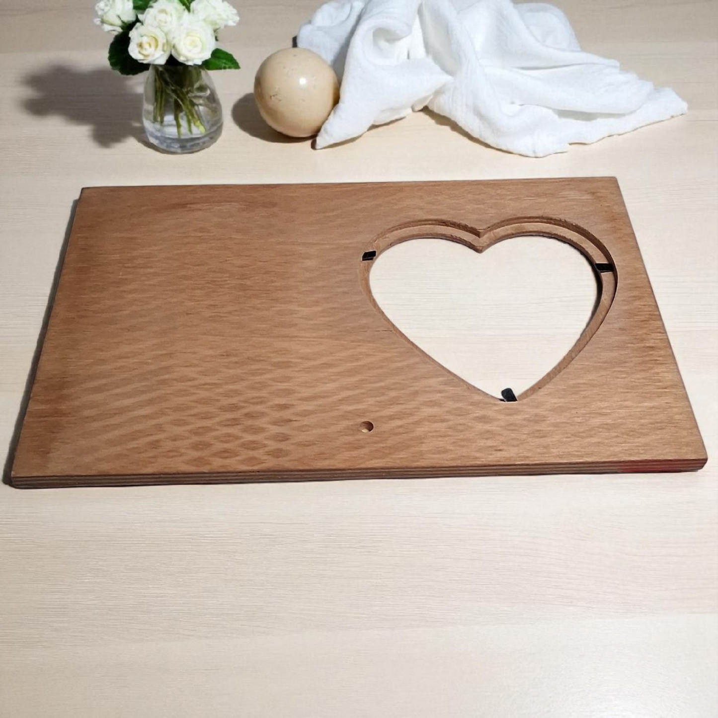 Engraved Wooden Heart Picture Frame – “Create Your Own Style” Inspirational Quote – 6x9 Rustic Motivational Decor