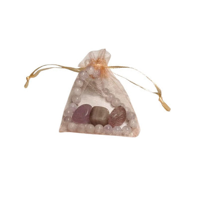 Light Amethyst Healing Bracelet with Fluorite Tumbled Stone Trio – Calm, Balance & Intuition Set