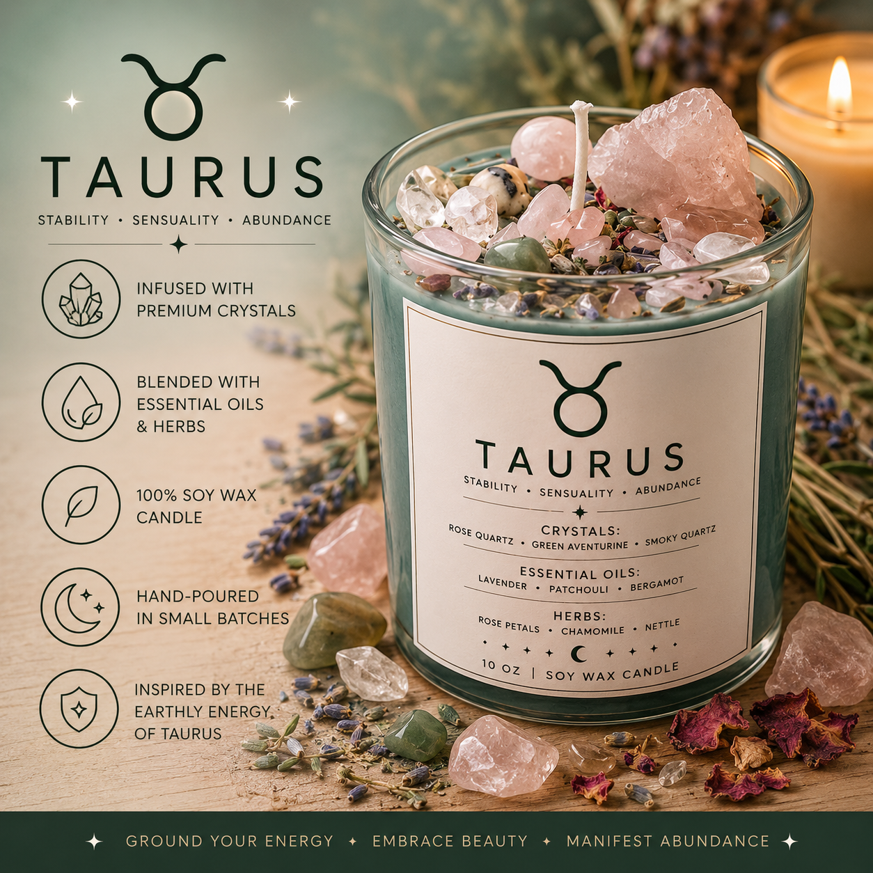 Zodiac Candle Collection 10oz Soy Wax