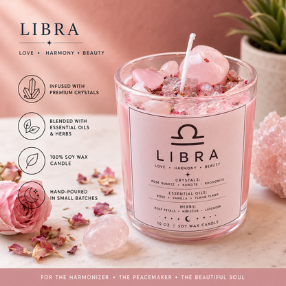 Libra Zodiac Energy Alignment 10oz Soy Wax Candle