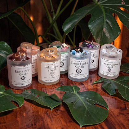 7 Chakra Candle Collection Set | Crystal Infused Soy Wax Meditation Candles | Spiritual Healing & Energy Balance Gift Set
