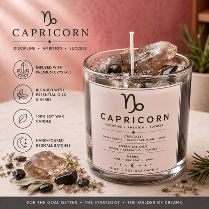 Capricorn Zodiac Energy Alignment 10oz Soy Wax Candle