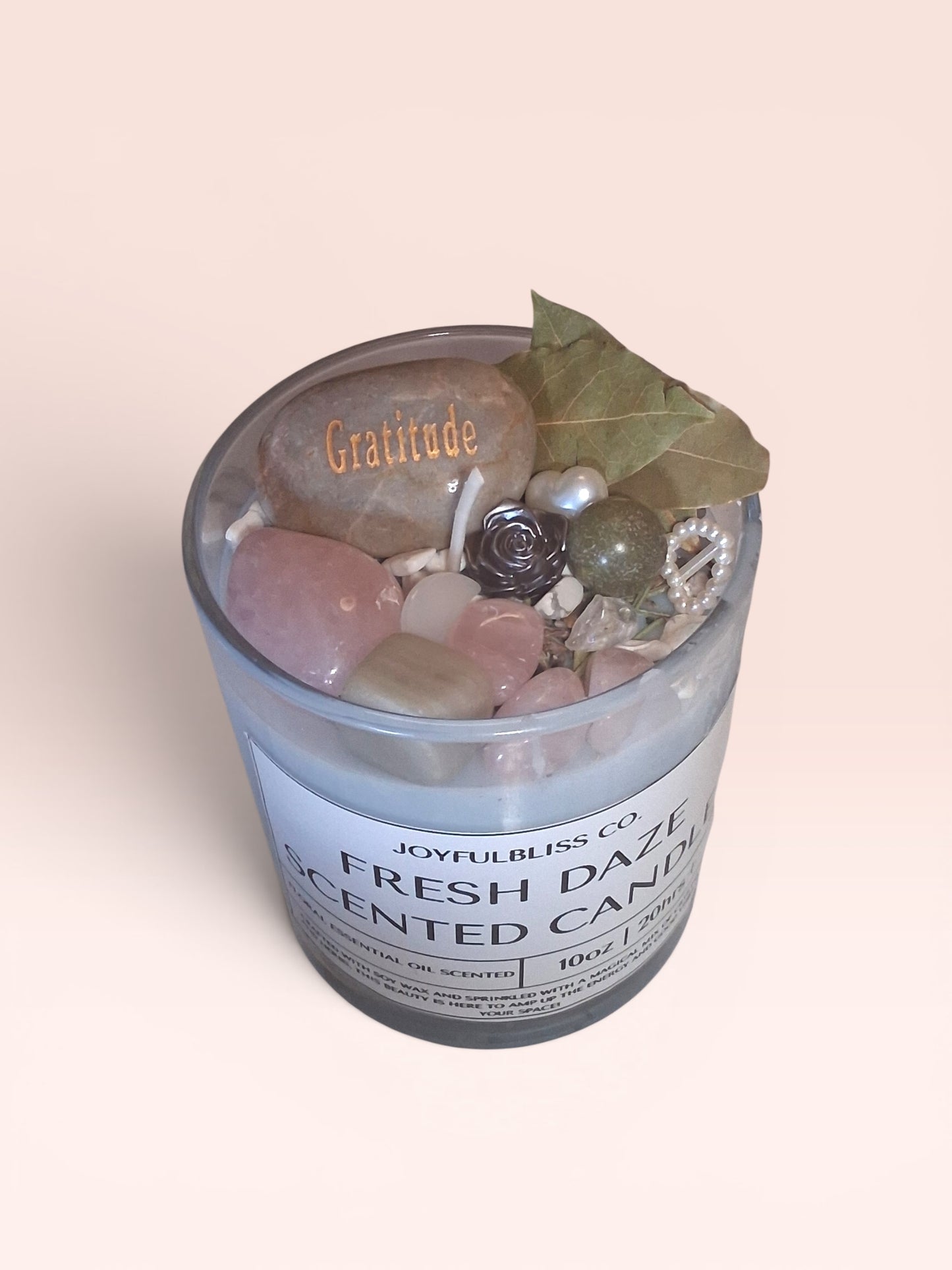 Fresh Daze Floral Essential Oil Scented Candle | Soy Wax Crystal Candle | Home Fragrance Decor | JoyfulBliss Co.