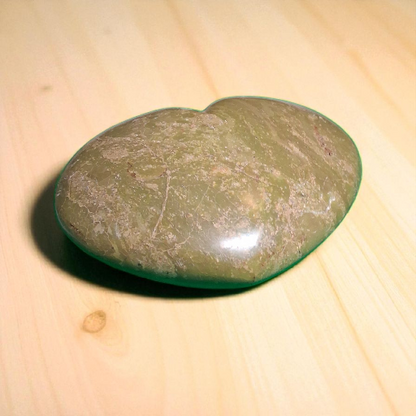 Green Opal Heart – 4" Polished Crystal Carving for Healing & Love Energy