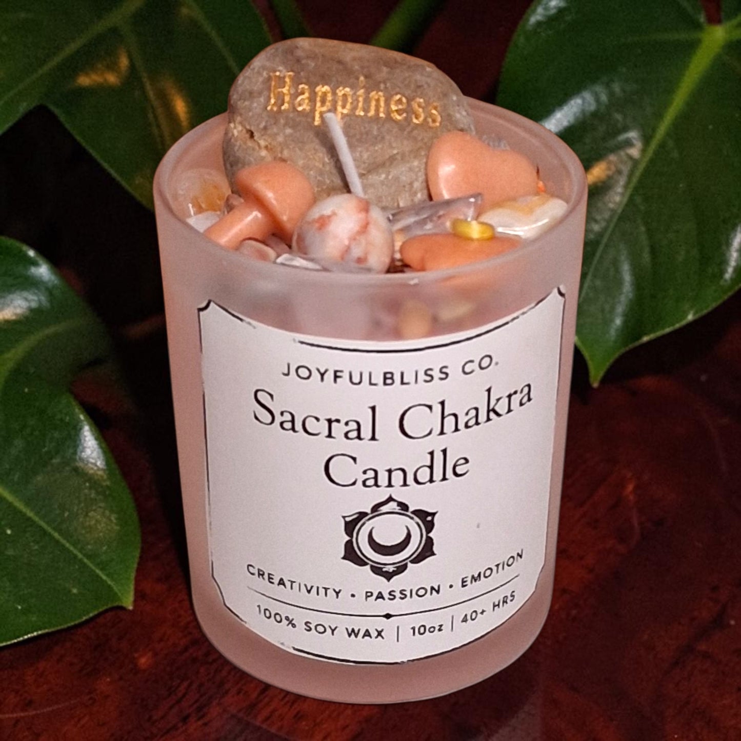 Sacral Chakra Candle – Creativity, Passion & Emotional Balance Soy Wax Crystal Candle | JoyfulBliss Co.
