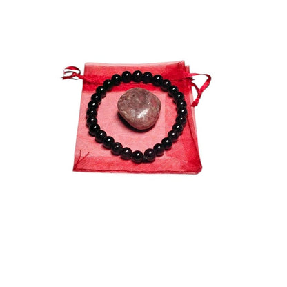 Garnet Beaded Bracelet with Rhodochrosite Stone – Passion, Love & Emotional Healing
