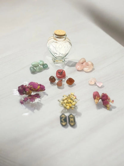 Heart of Love Spell Jar, Emotional Healing, Self-Love, and Happiness Vase