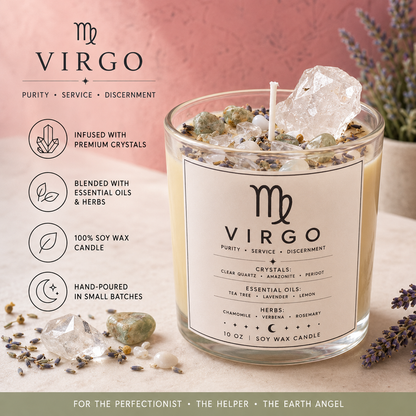 Virgo Zodiac Energy Alignment 10oz Soy Wax Candle