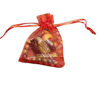 Tiger’s Eye Crystal Healing Set – Pendant Necklace, Beaded Bracelet, Tumbled Stones & Gift Bag