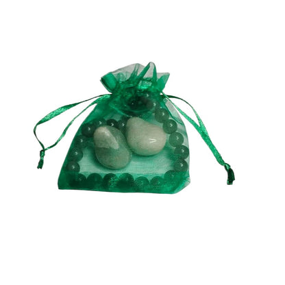 Green Aventurine Healing Bracelet with Two Tumbled Stones – Luck, Prosperity & Heart Chakra Crystal Set
