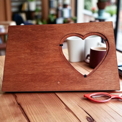 Engraved Wooden Heart Picture Frame – “Note to Self” Self-Love Affirmation – 6x9 Inspirational Healing Decor