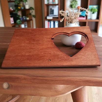 Engraved Wooden Heart Picture Frame – “Note to Self” Self-Love Affirmation – 6x9 Inspirational Healing Decor