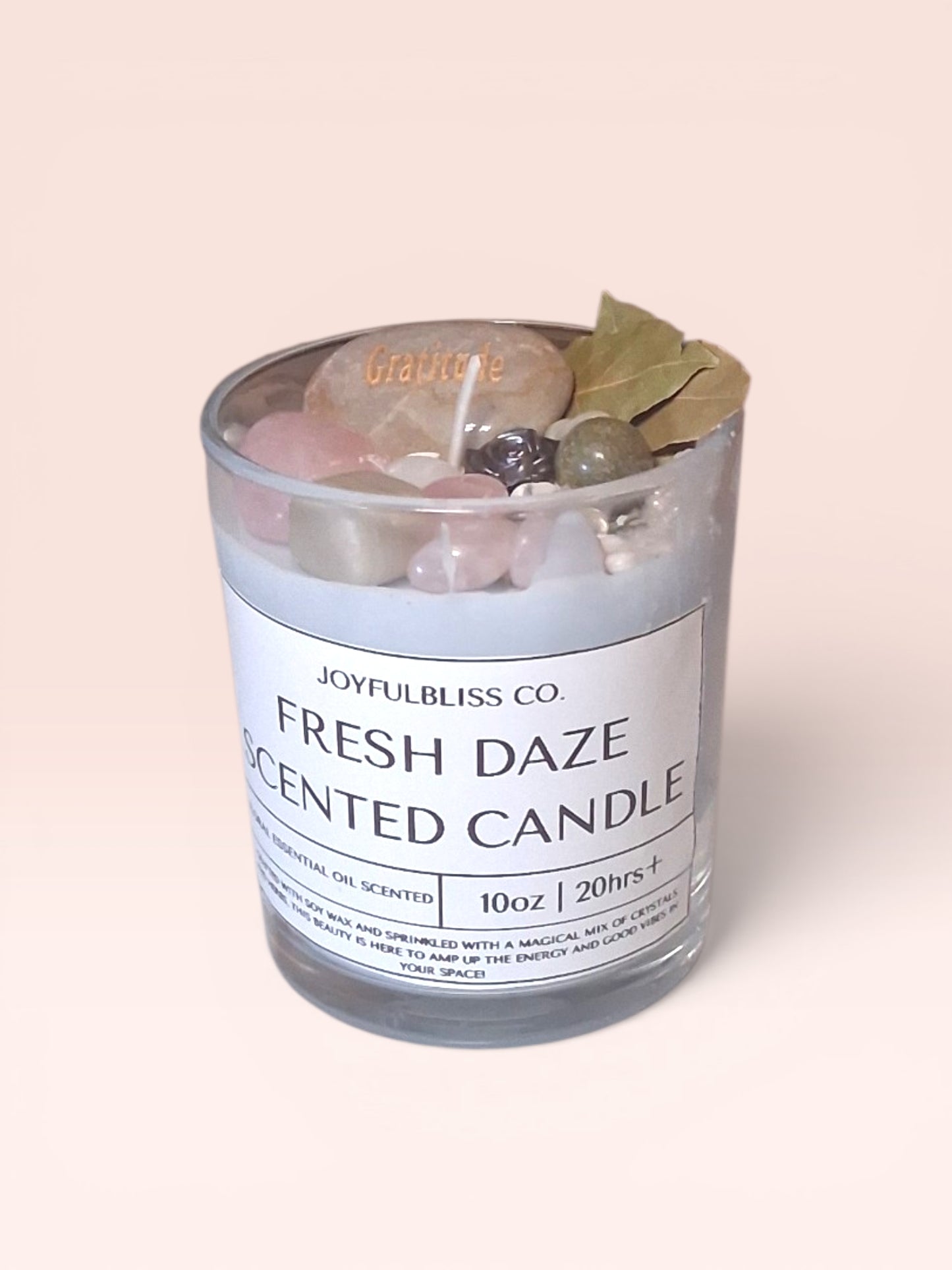 Fresh Daze Floral Essential Oil Scented Candle | Soy Wax Crystal Candle | Home Fragrance Decor | JoyfulBliss Co.
