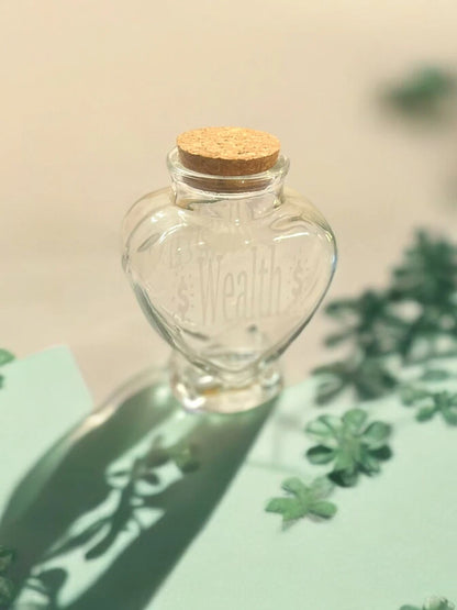 Heart of Wealth Prosperity Vase, Manifesting Abundance Spell Jar