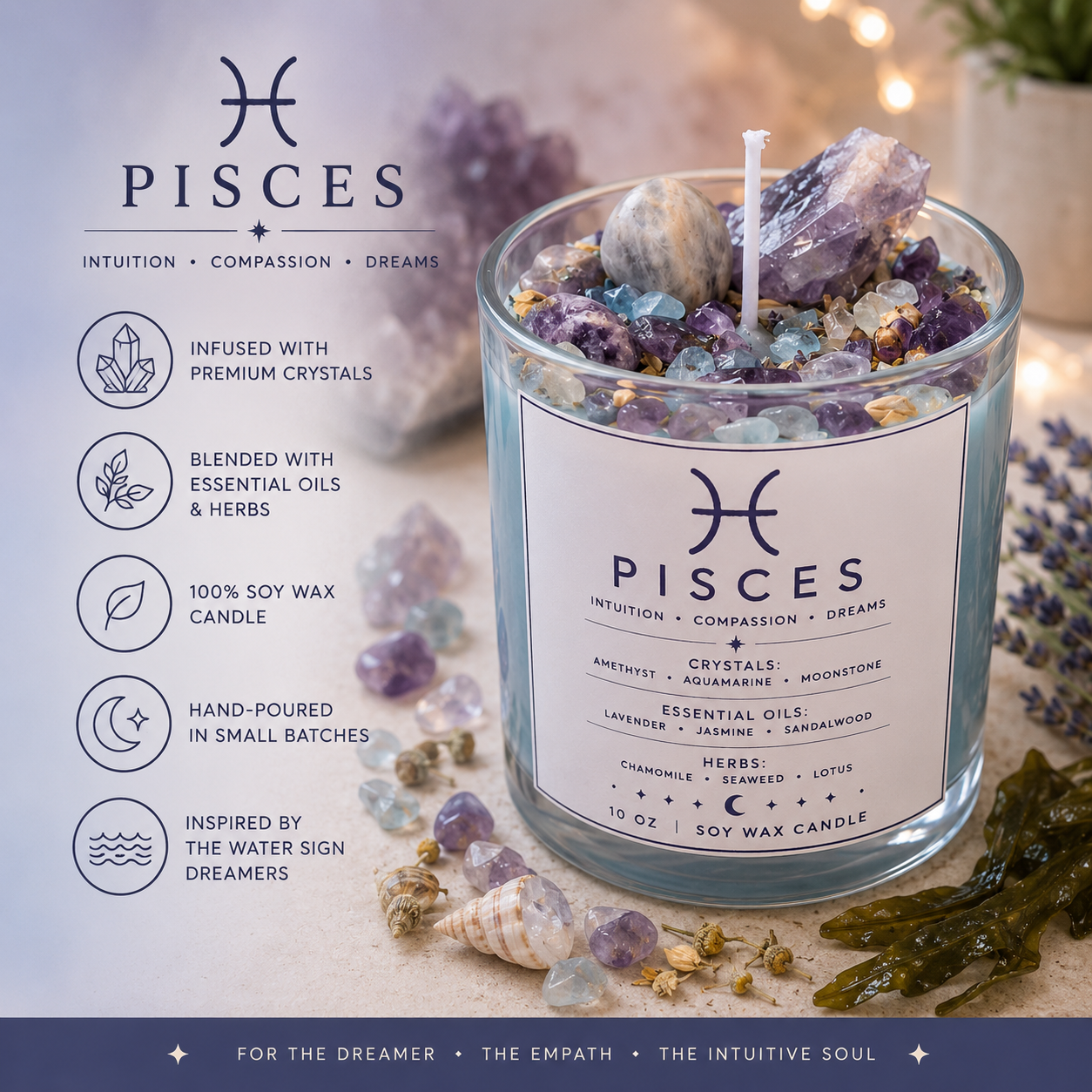 Zodiac Candle Collection 10oz Soy Wax