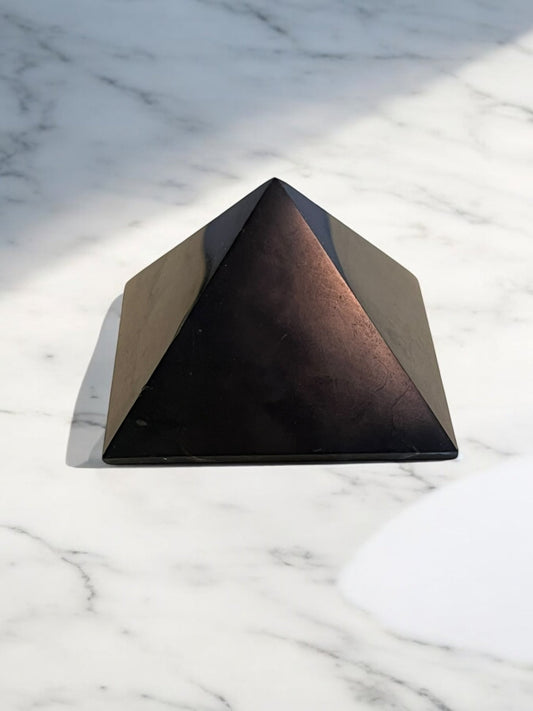 Shungite Pyramid Gemstone – 3 x 2 Inches - JoyfulBliss Co.