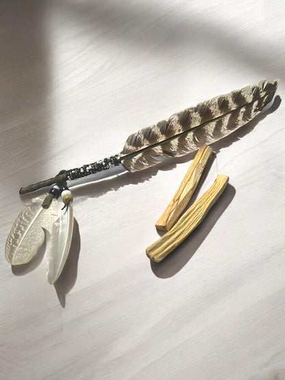Smudge Feather with Palo Santo – Brown or Black Variation - JoyfulBliss Co.