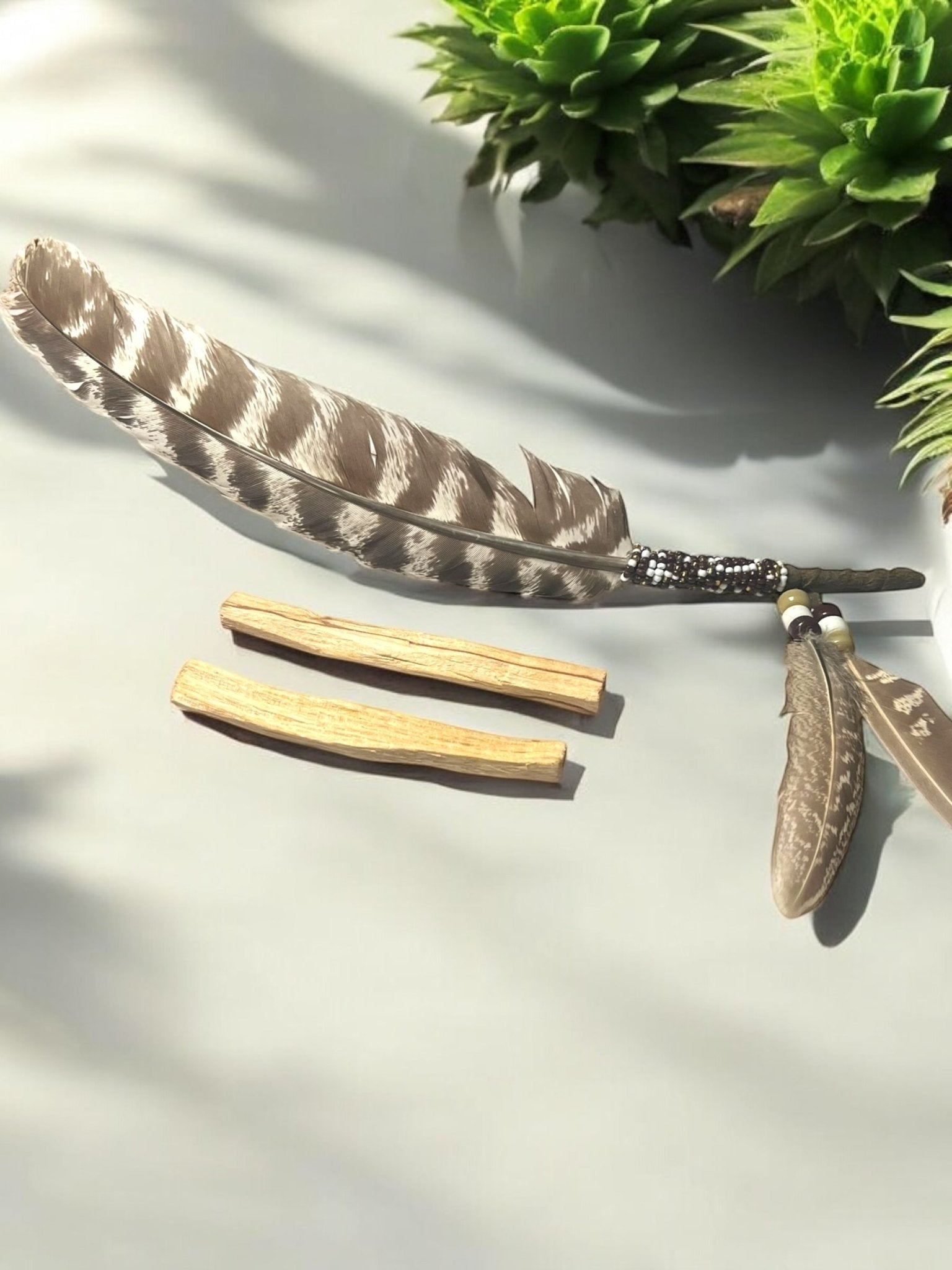 Smudge Feather with Palo Santo – Brown or Black Variation - JoyfulBliss Co.