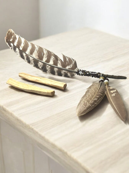 Smudge Feather with Palo Santo – Brown or Black Variation - JoyfulBliss Co.
