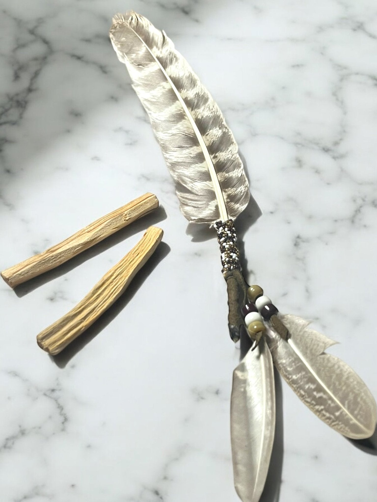 Smudge Feather with Palo Santo – Brown or Black Variation - JoyfulBliss Co.