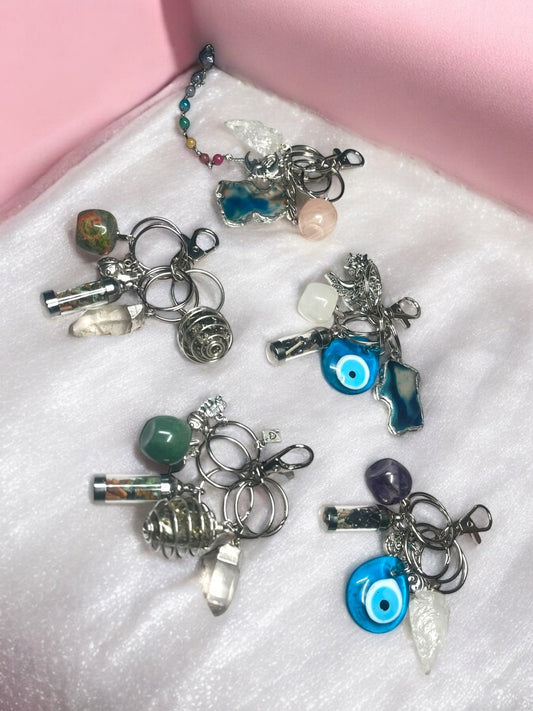 Spiritual Charms & Gemstone Keychain Accessories Sets - JoyfulBliss Co.