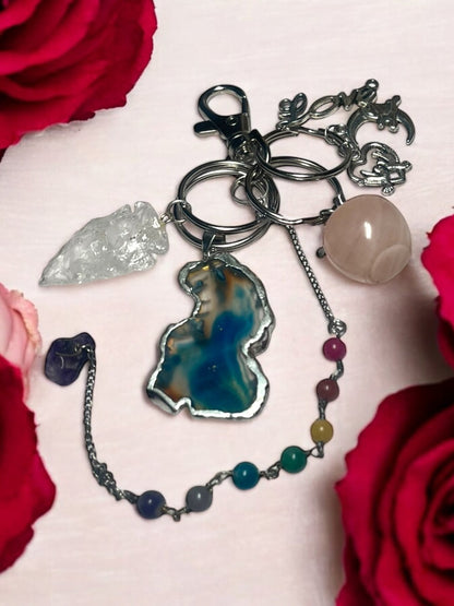 Spiritual Charms & Gemstone Keychain Accessories Sets - JoyfulBliss Co.