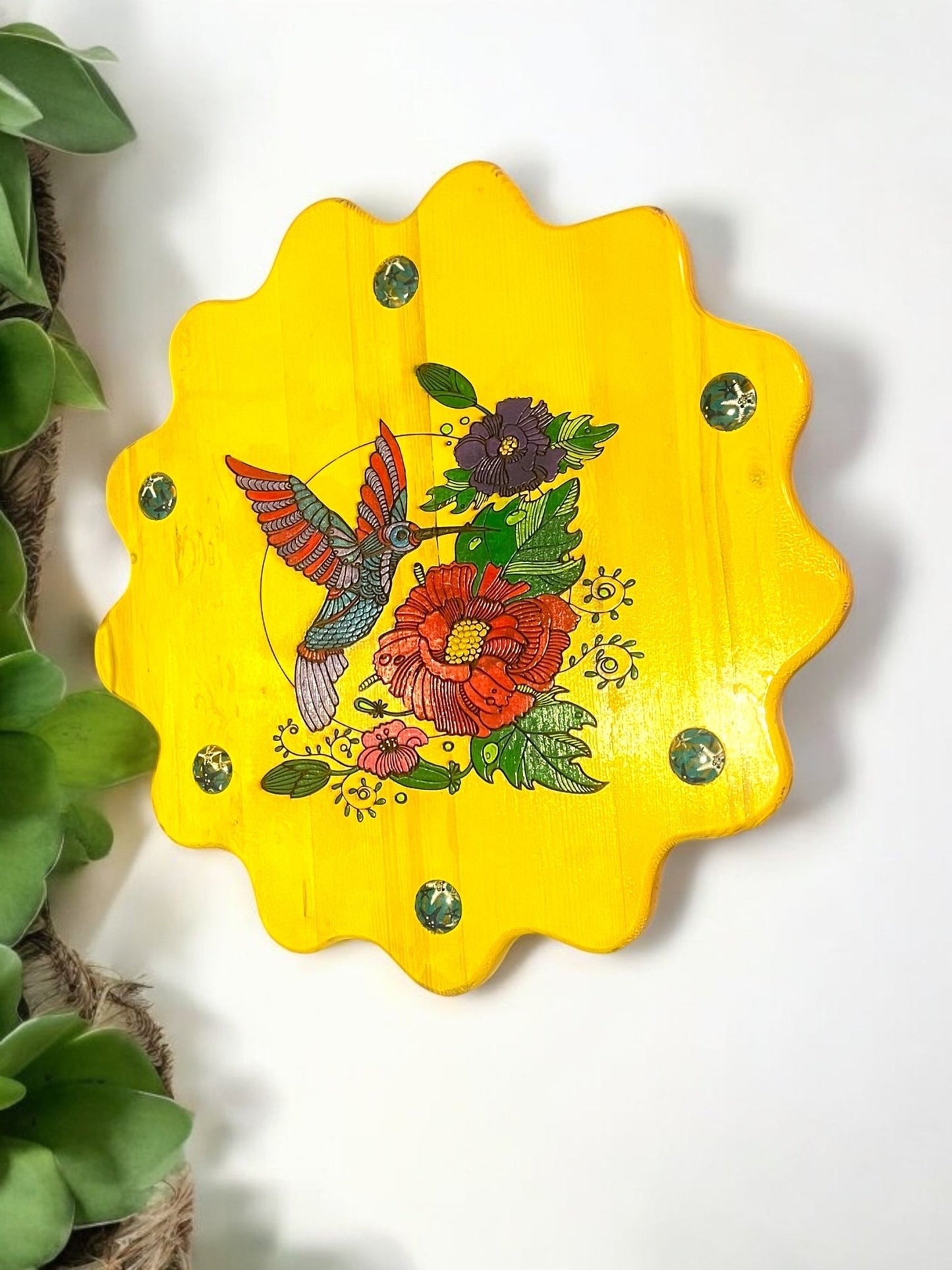 Tropical Lovebirds” Handmade Lazy Susan by Creek Artist La Ne Ayo - JoyfulBliss Co.