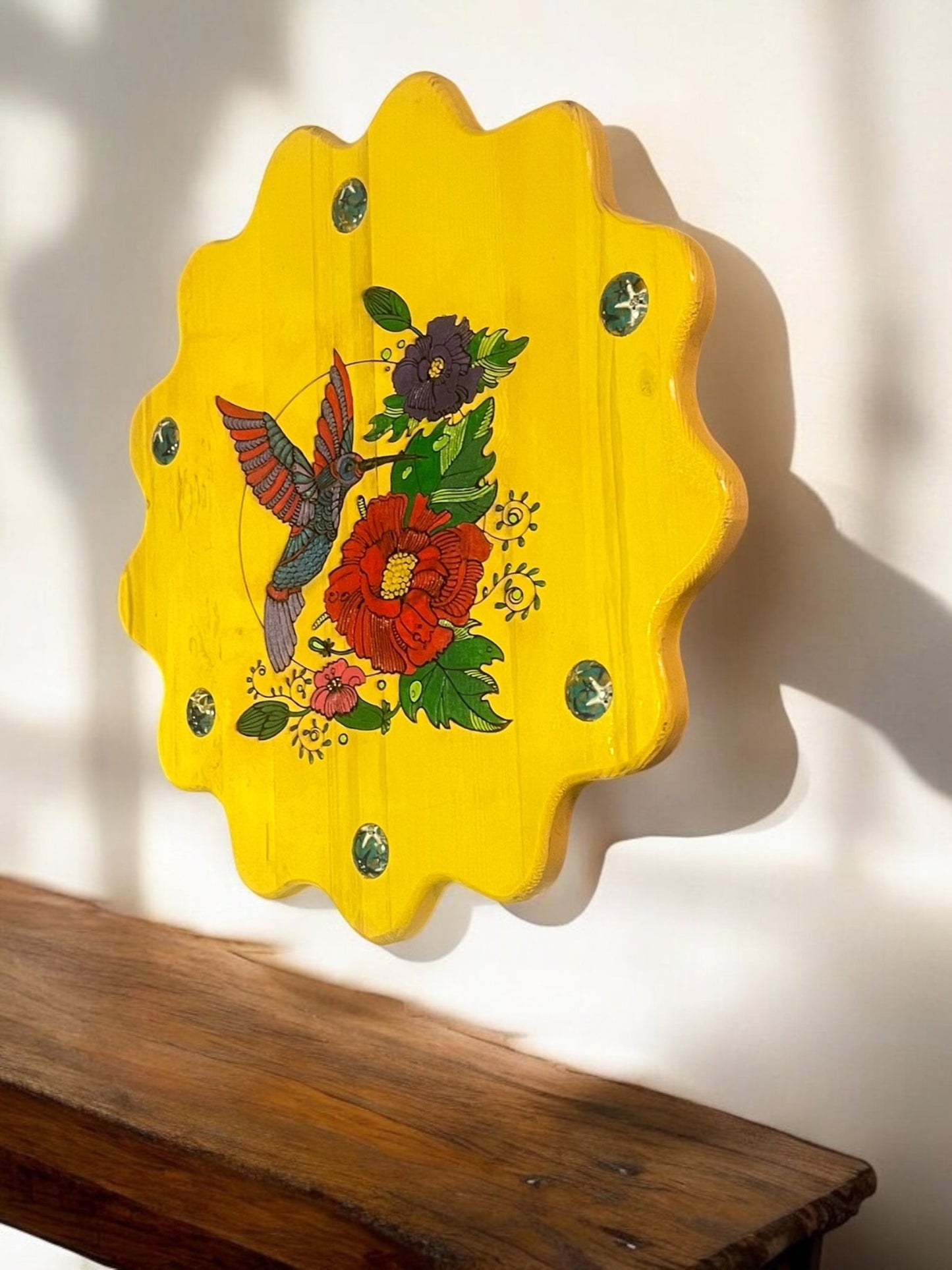 Tropical Lovebirds” Handmade Lazy Susan by Creek Artist La Ne Ayo - JoyfulBliss Co.